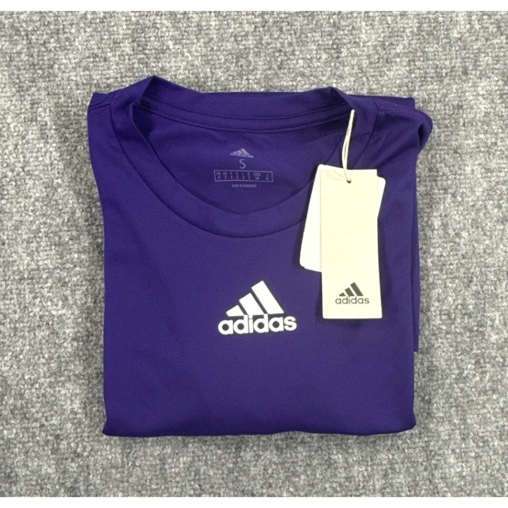 Adidas Pregame AEROREADY Mens Small Purple Athletic Training T Shirt NWT